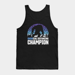 SNOWcial Distancing Champion - Yeti Winter Edition of Social Distancing Champion Tank Top